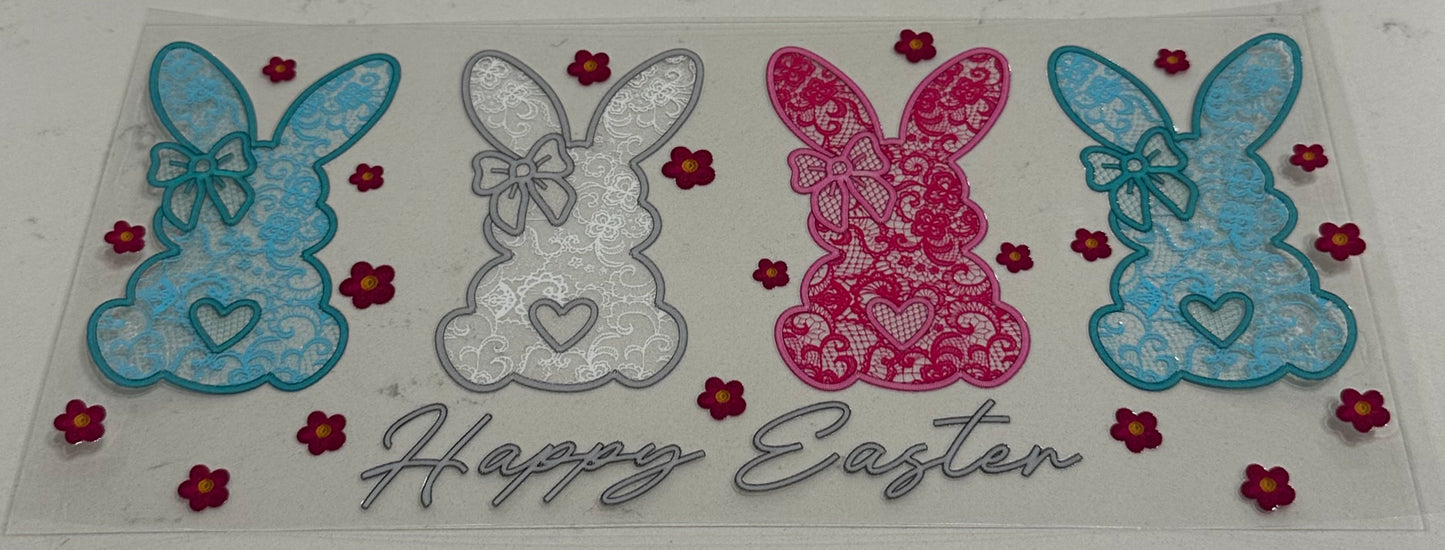 Bunnies Blue White & Pink