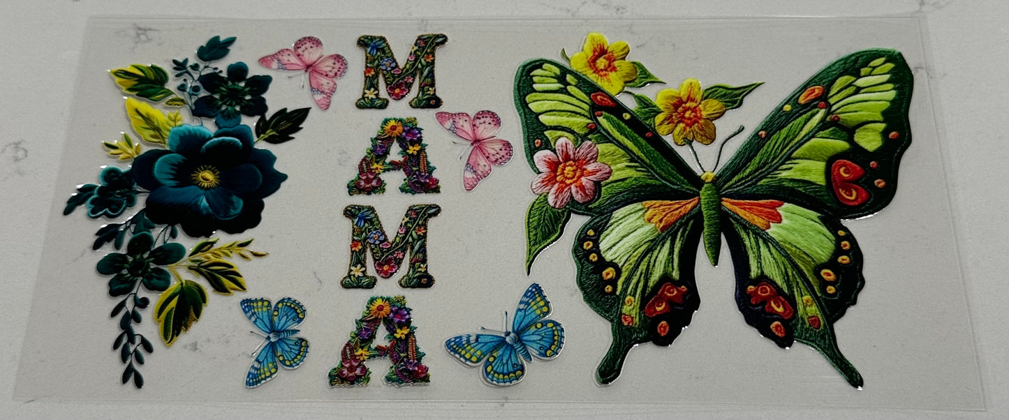 Mama With Flowers & Butterflies