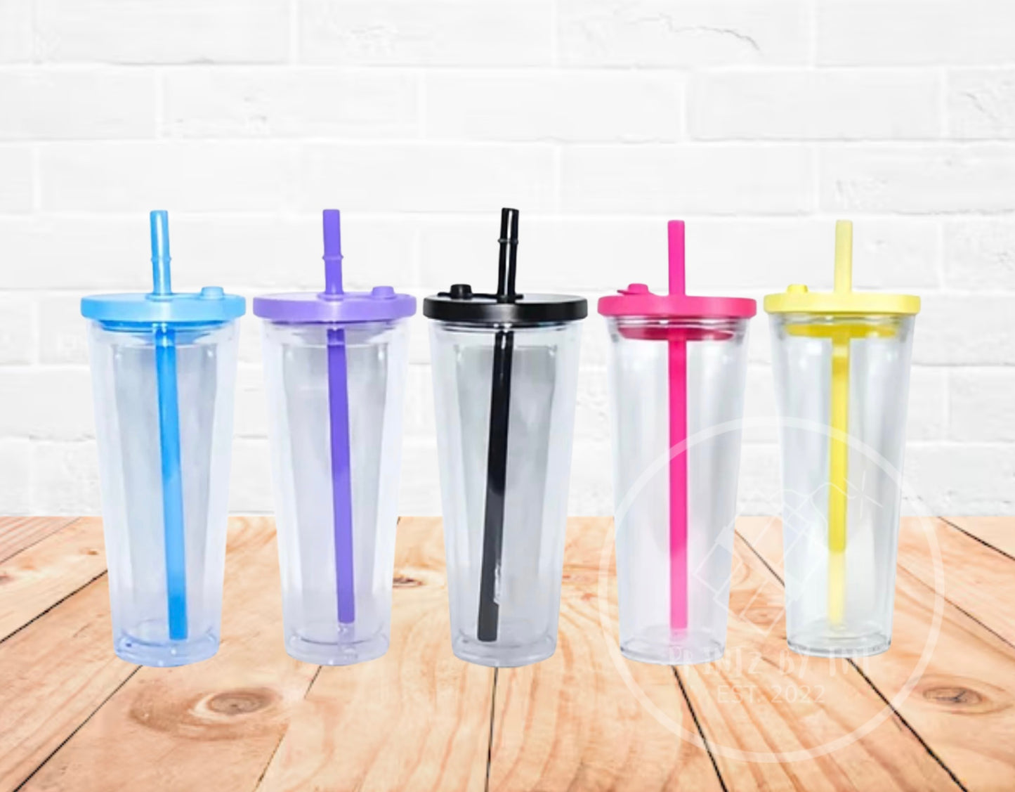 24oz Acrylic Snow Globe Tumbler/With Spill Proof Lid & Straw