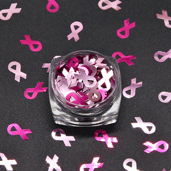 Pink Ribbons-10mm Shaped Glitter