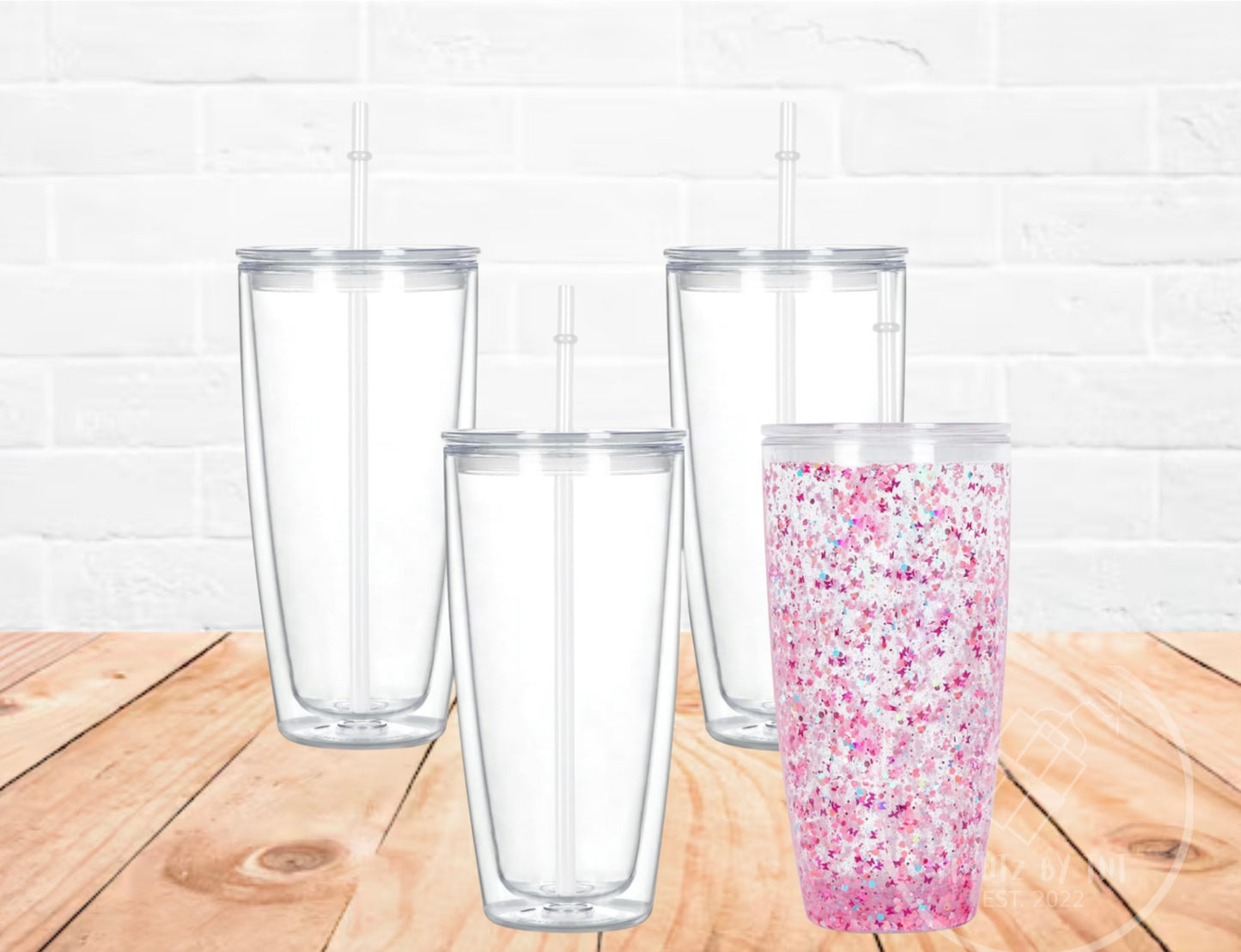 24oz Acrylic Snow Globe Tumbler-Egg Shaped