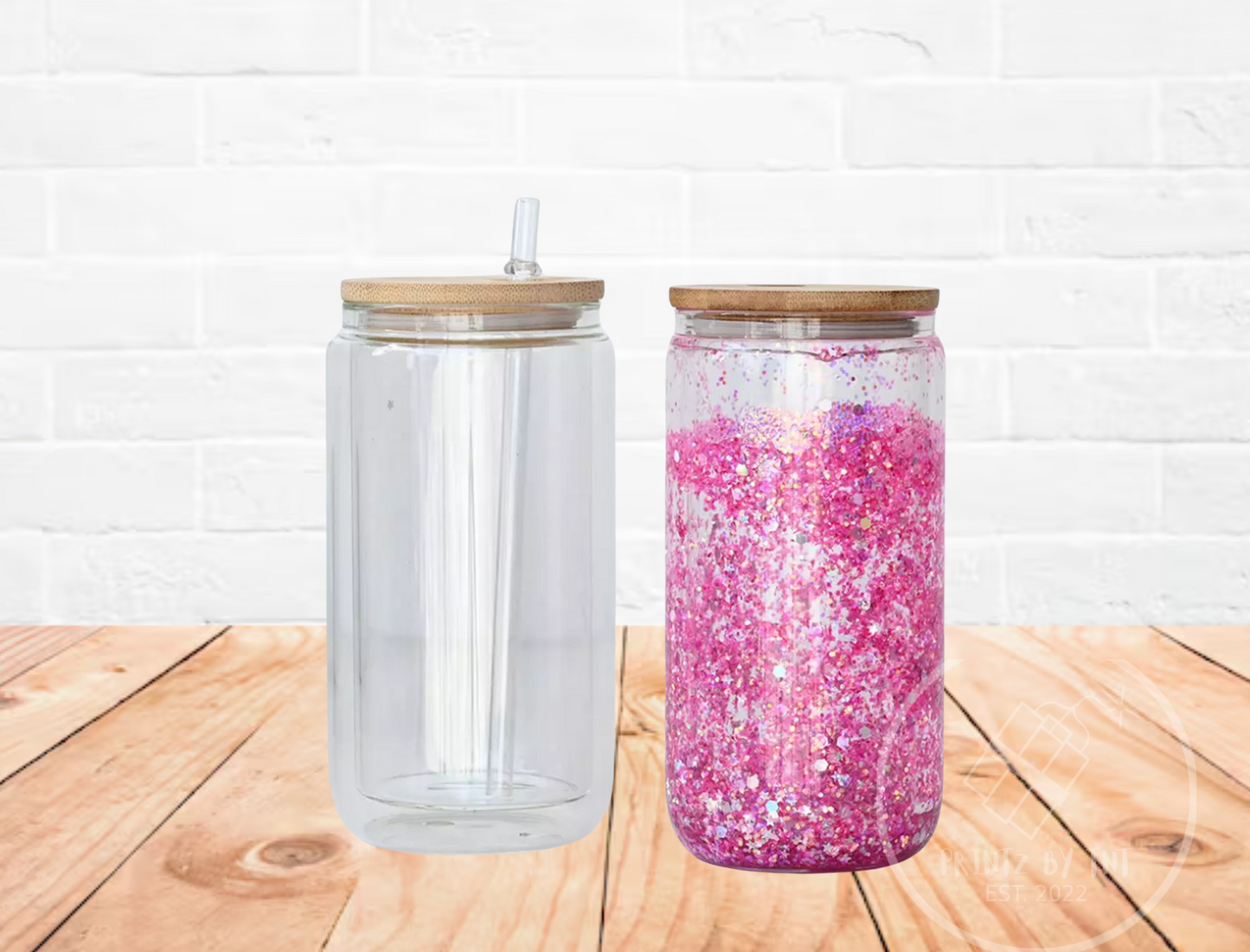 16oz Glass Snow Globe Tumbler