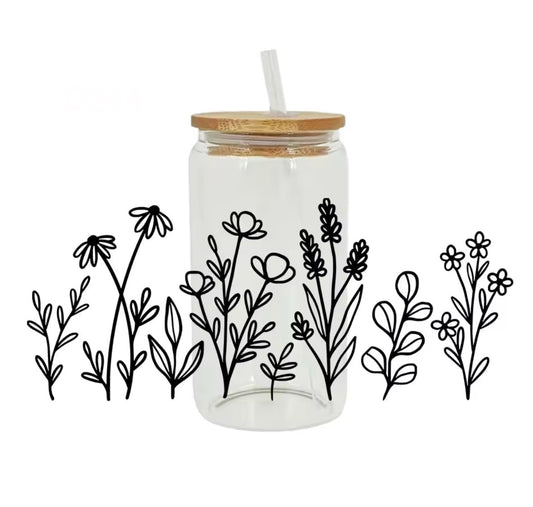 Flowers 2-Black Print