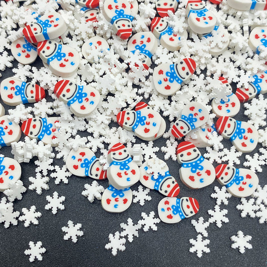 Snowman & Snowflakes-Polymer Clay Pieces