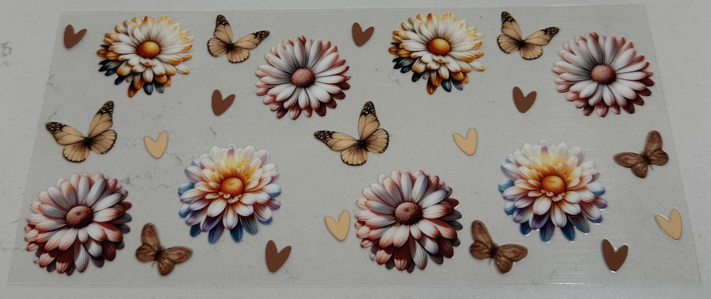 Golden Butterflies & Flowers