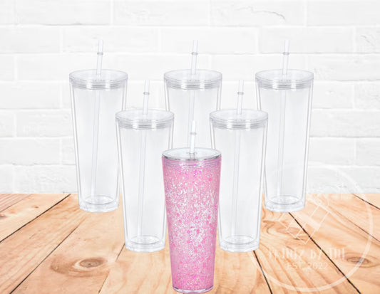 24oz Acrylic Snow Globe Tumbler