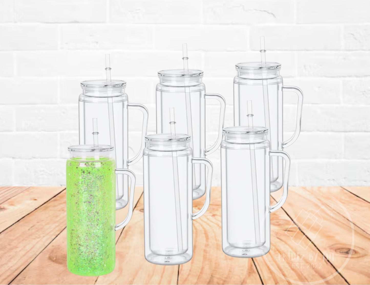 20oz Acrylic Snow Globe Tumbler With Handle