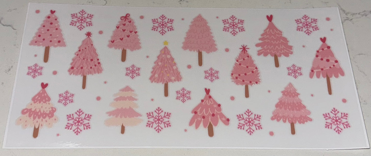 Pink Xmas Trees & Snowflakes