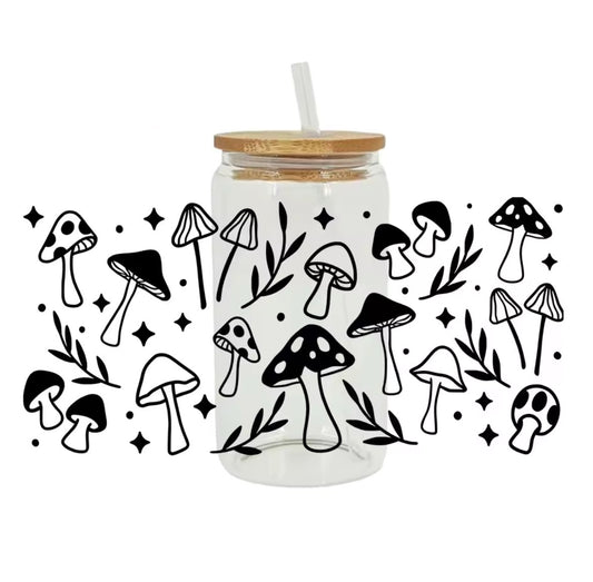 Mushroom Black Print