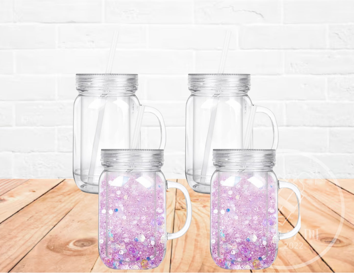 22oz Mason Jar Snow Globe Tumbler