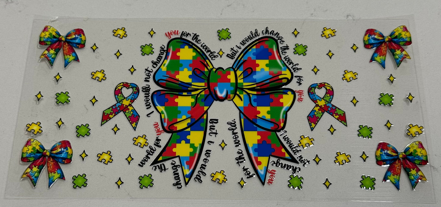 Autism Awareness Bow