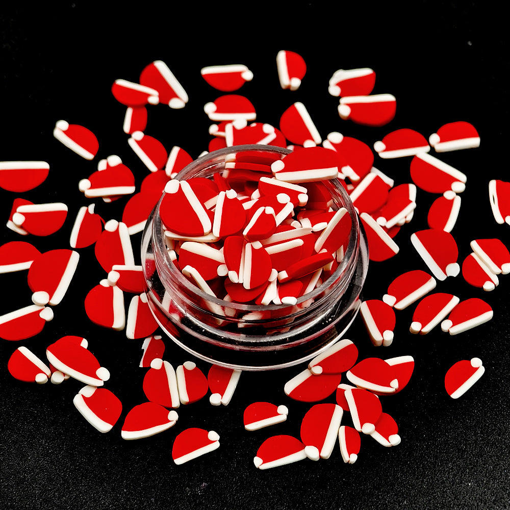 Santa Hats-Polymer Clay Pieces