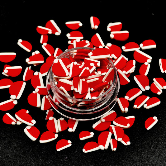 Santa Hats-Polymer Clay Pieces