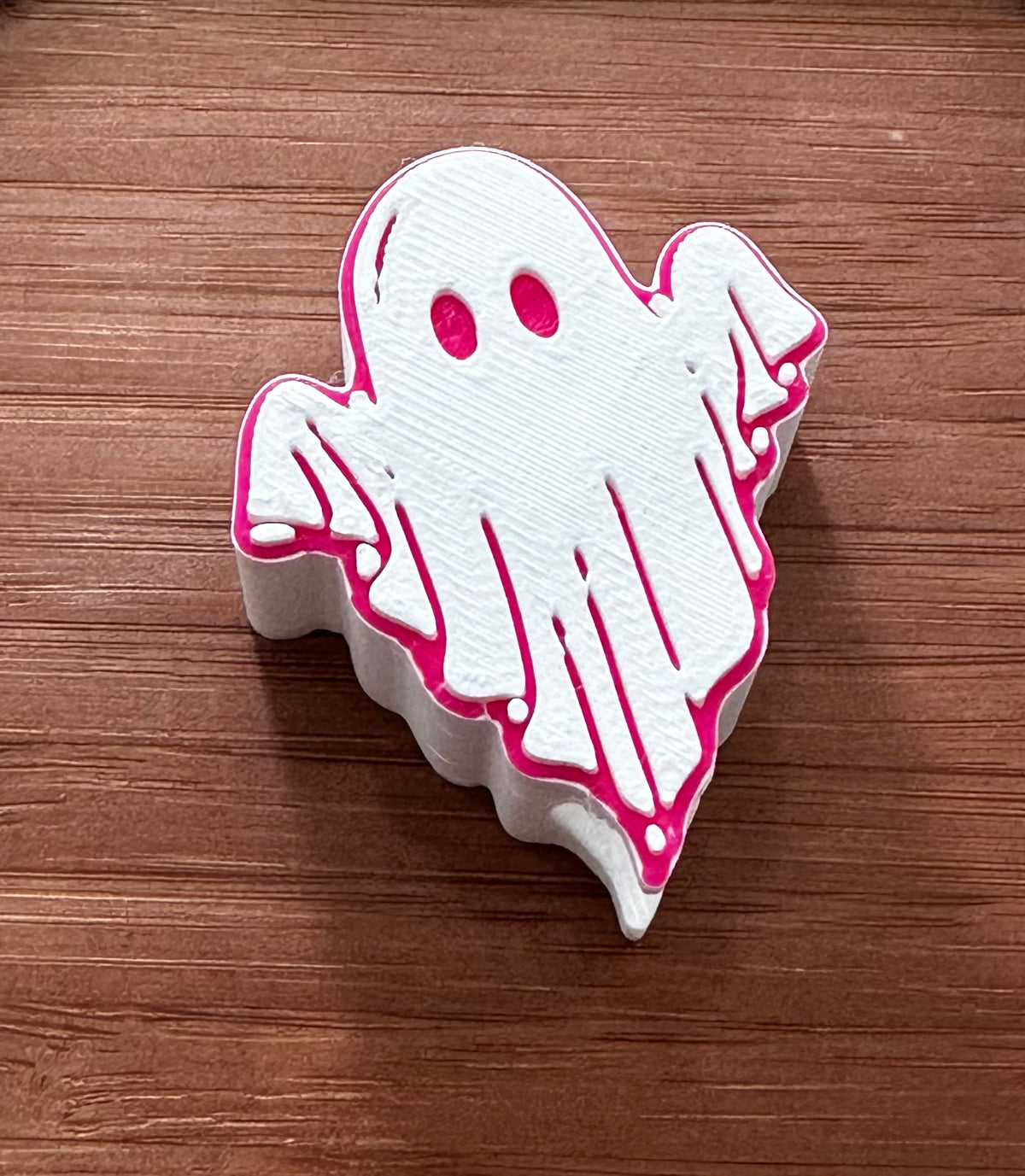 Ghost With Pink Outline Straw Topper